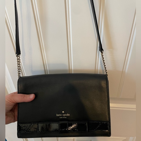 Like New Kate Spade Leather Crossbody with Patent Bow - Picture 13 of 15